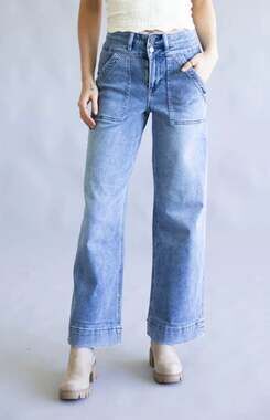 Mica Los Angeles High Rise Wide Leg Jeans Size 26